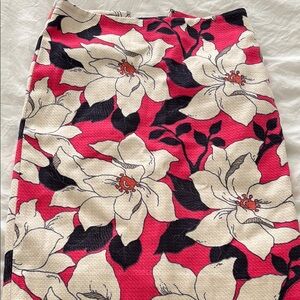 Ann Taylor Pink and Black Pencil Skirt Knee-Length Cocktail